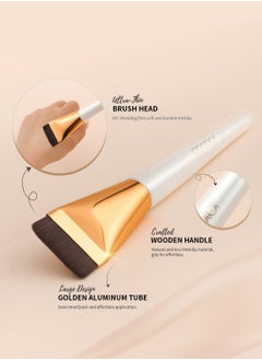 docolor Flat Foundation Brush for Liquid Makeup, Ultra Thin Liquid Foundation Brush Premium Makeup Face Brush for Blending, Cream, Thin Foundation Brush Makeup Tool Face Makeup Brush & tool  - Image 4