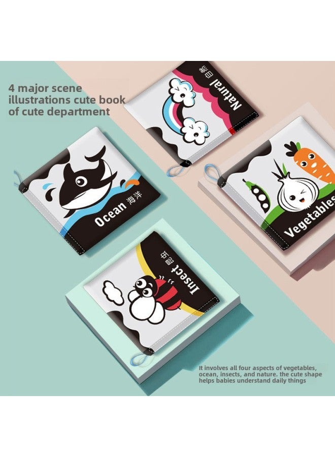 Infant Newborn Early Education Toys Can't Bite And Wash 0-1 Year Old Cognitive Enlightenment Baby Cloth Book-Color:six Cloth Book Set Boxed-Specifications:English Version-bb With Sound Paper -4 Pages And 8 Sides  - Image 5