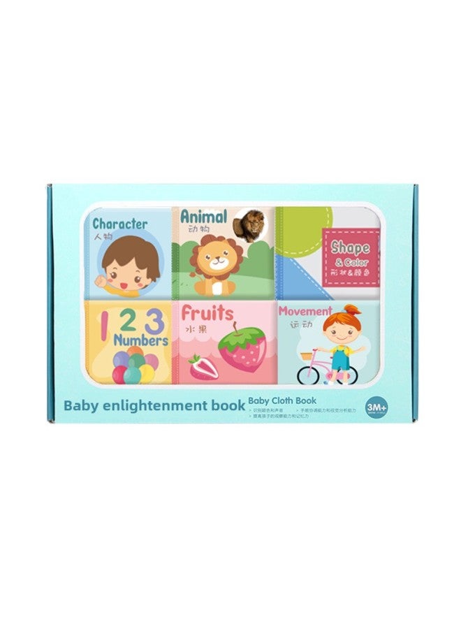 Infant Newborn Early Education Toys Can't Bite And Wash 0-1 Year Old Cognitive Enlightenment Baby Cloth Book-Color:six Cloth Book Set Boxed-Specifications:English Version-bb With Sound Paper -4 Pages And 8 Sides  - Image 1