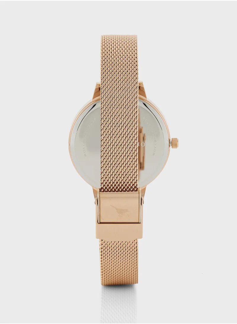 اوليفيا بورتون Rainbow Glitter Dial Analog Watch