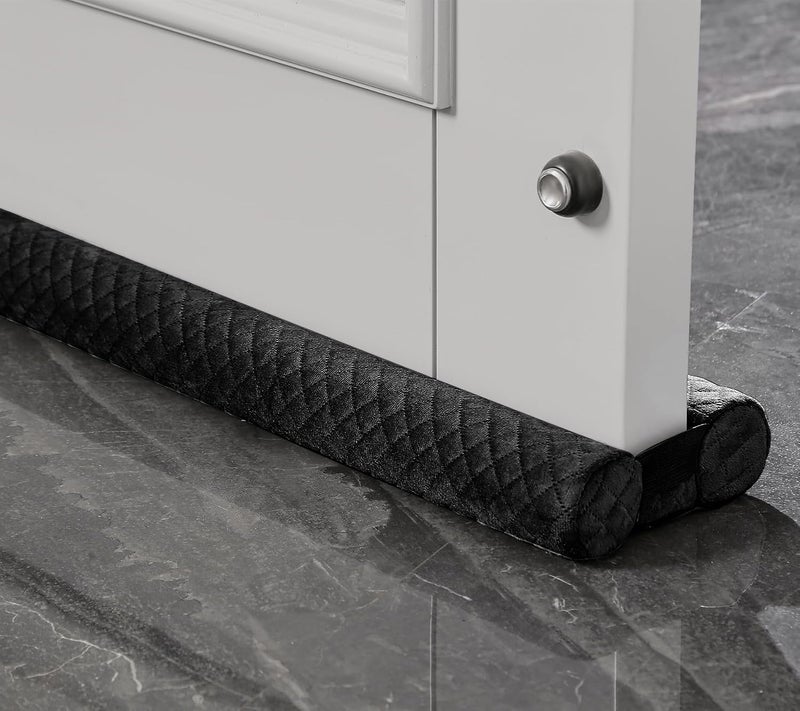 Ciieyuo Premium Velvet Door Draft Stopper, 30'' to 36'' Adjustable Gap Filler, Double-Sided Windproof Seal, Easy Install to Block Noise, Cold Air, Light, Dust, and Drafts - Image 1