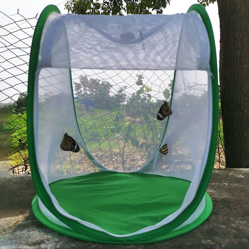 Sorandy Large Green Gogga Mesh Cage, Fine Breathable Enclosure Foldable Polyester Mesh with Zip and Carrying Handles for Butterflies Gogga Observation Feeding - Image 3