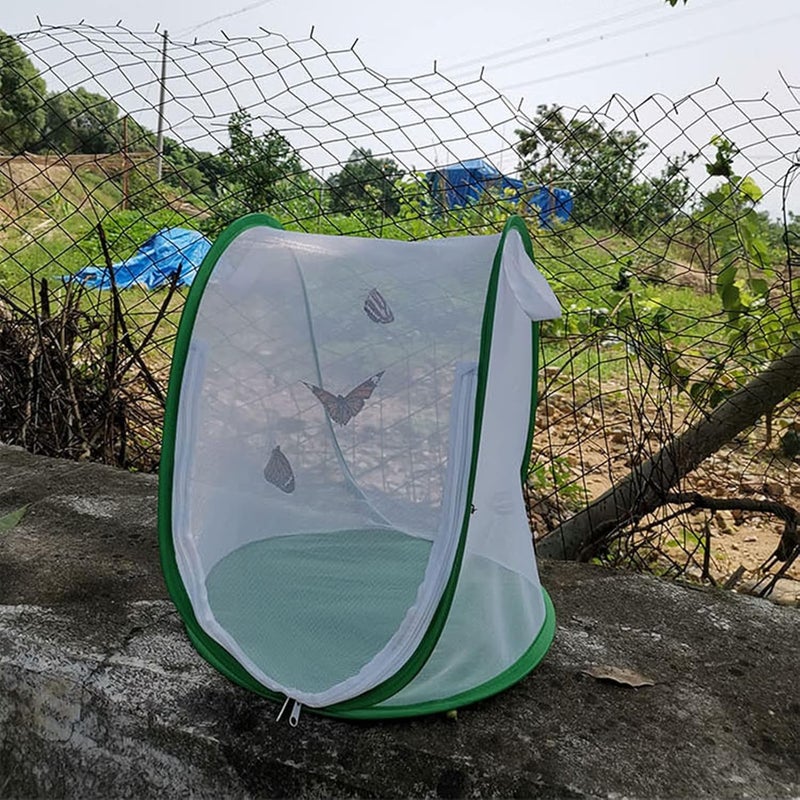 Sorandy Large Green Gogga Mesh Cage, Fine Breathable Enclosure Foldable Polyester Mesh with Zip and Carrying Handles for Butterflies Gogga Observation Feeding - Image 4