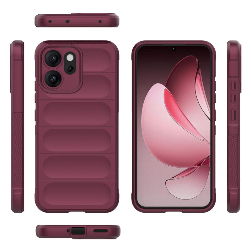 إيروريكس جراب هاتف OPPO Reno14 F Magic Shield TPU + Flannel (أحمر نبيذي) - Image 3