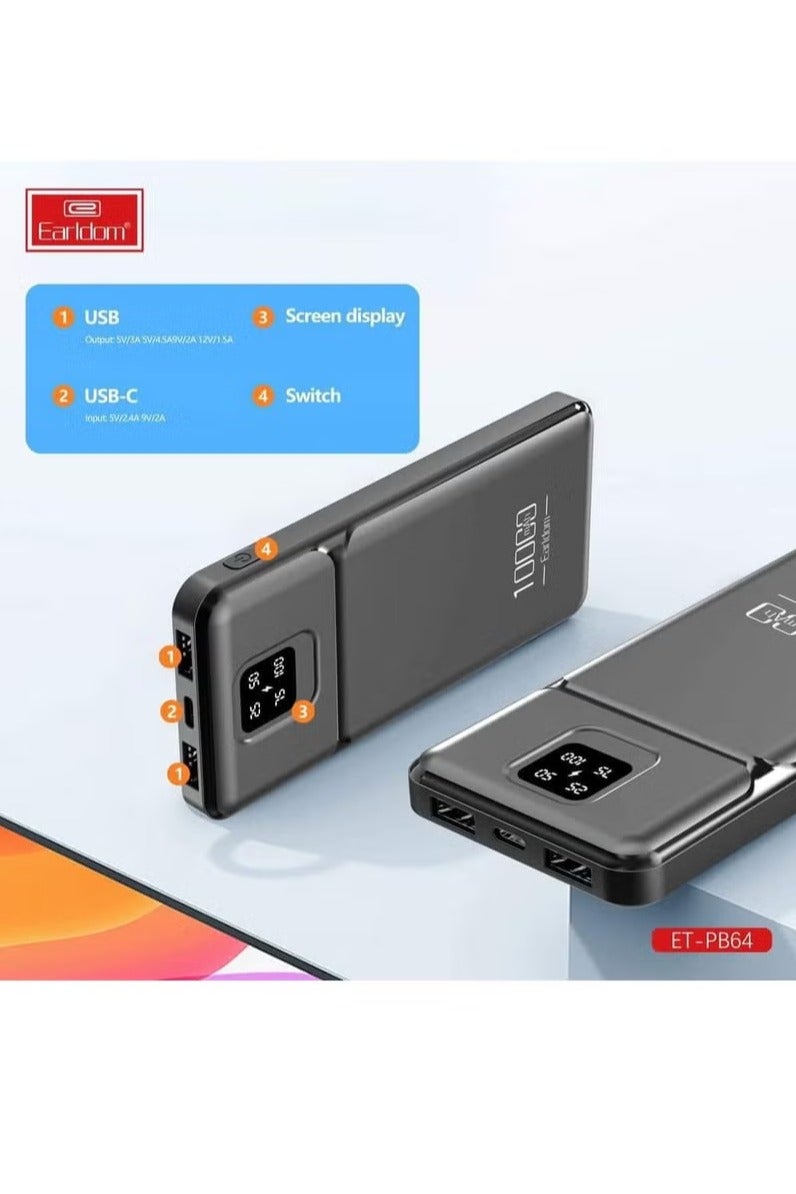 أيرلدوم باور بانك سلكي من إيرلدوم، 10000 مللي أمبير/ساعة، منفذين، أسود - PB64 - Image 2