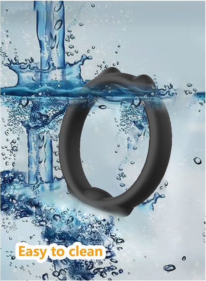 Realfrog 3 Piece Set of Silicone Ring Men Sports Ring Elastic Easy Stretch Resistance Tear Resistance Exercise Ring Extended Endurance Waterproof Wear Resistant Soft Suitable for Male Sports Home - Image 3