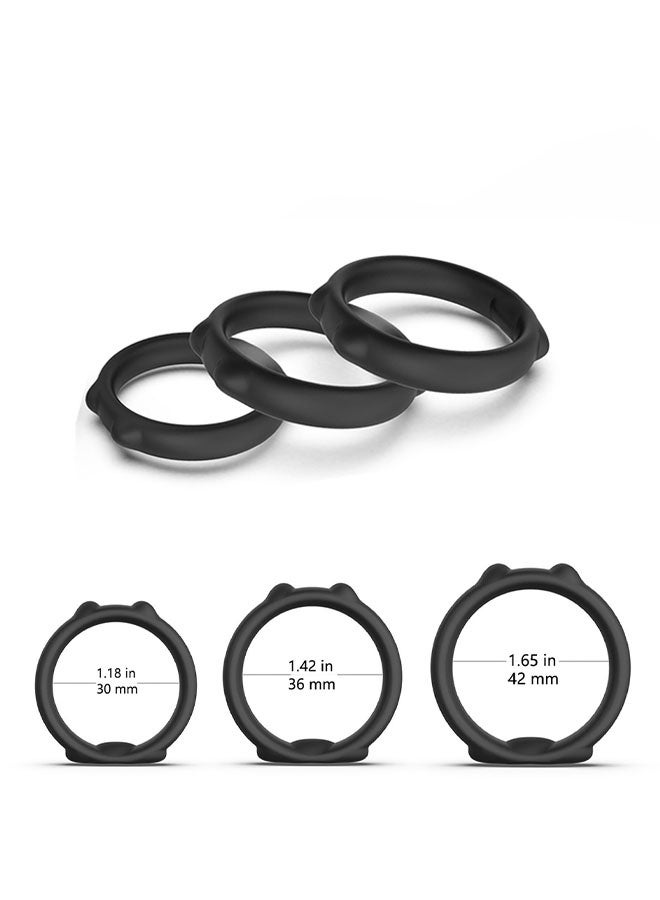 Realfrog 3 Piece Set of Silicone Ring Men Sports Ring Elastic Easy Stretch Resistance Tear Resistance Exercise Ring Extended Endurance Waterproof Wear Resistant Soft Suitable for Male Sports Home - Image 2