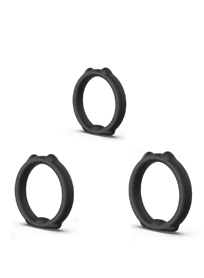 Realfrog 3 Piece Set of Silicone Ring Men Sports Ring Elastic Easy Stretch Resistance Tear Resistance Exercise Ring Extended Endurance Waterproof Wear Resistant Soft Suitable for Male Sports Home - Image 1