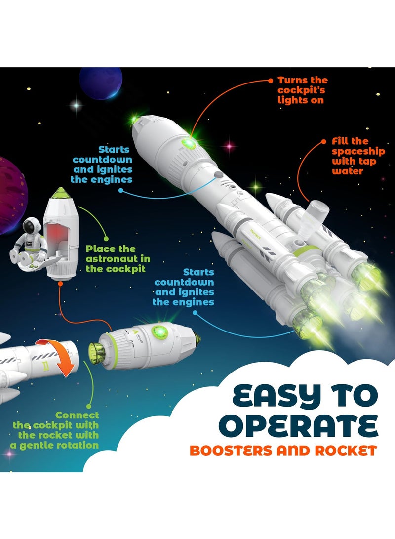 KASTWAVE Space Toys for Kids 3-8 Years Old - Space Adventure Rocket Ship Shuttle Model with Astronaut and  Effect, Lights and Sounds, Outer Space Exploration Playset, Spaceship Toy for Boys Gifts - Image 3