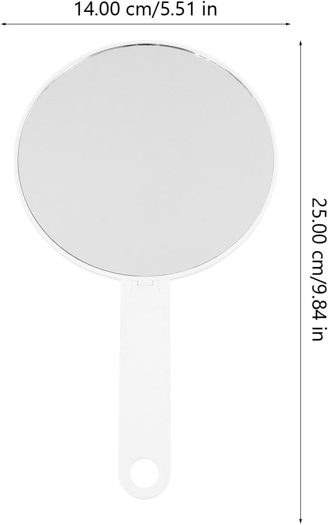 Handheld Makeup Mirror and Folding Desktop Mirror 5.5 Inch Round White for Travel and Salon Use - Image 2