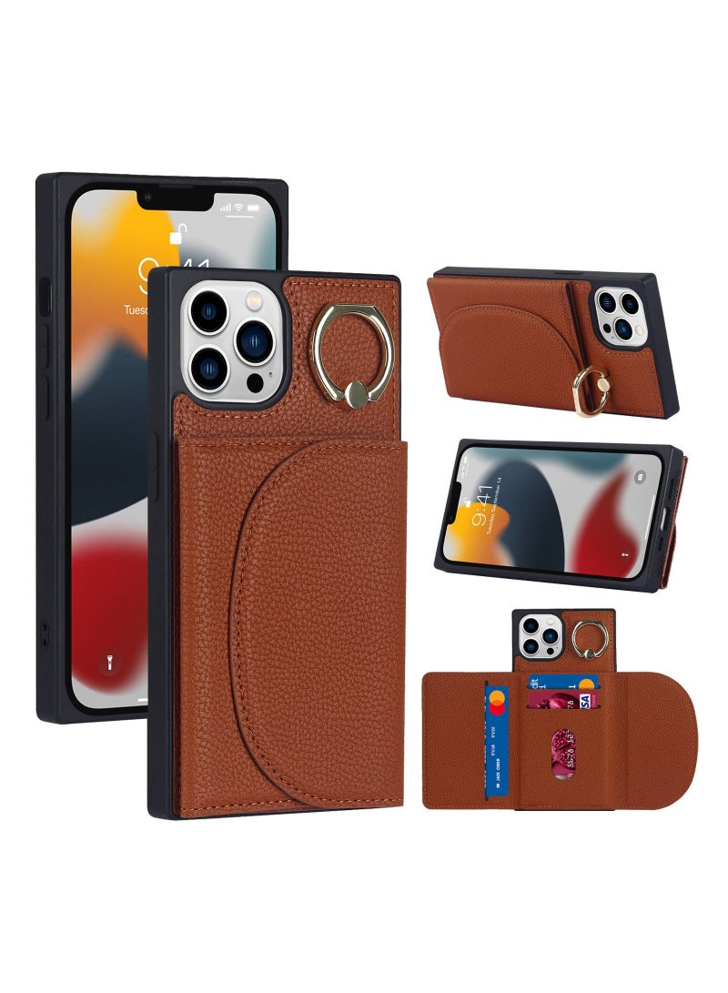 Suteni Ring Buckle Back Cover Magnetic Leather Phone Case for iPhone - Image 3