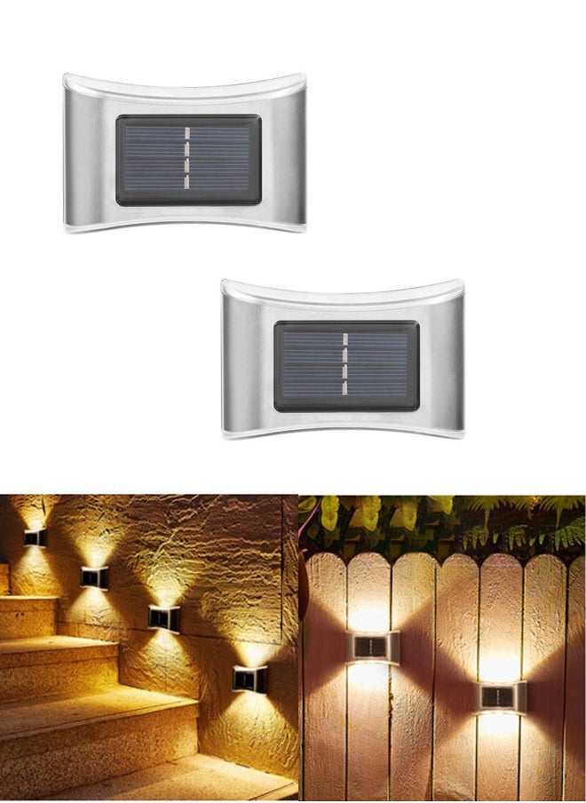 ايكوي 2 حزمة من مصابيح LED الشمسية الخارجية المقاومة للماء للحدائق في الهواء الطلق لتزيين المنزل وأضواء ليلية، مناسبة للممرات بجانب حمام السباحة والأسوار والجدران والشرفات والطوابق والسلالم وأي مواقع خارجية  - Image 1