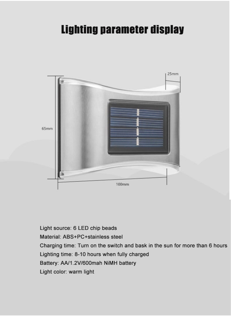 ايكوي 2 حزمة من مصابيح LED الشمسية الخارجية المقاومة للماء للحدائق في الهواء الطلق لتزيين المنزل وأضواء ليلية، مناسبة للممرات بجانب حمام السباحة والأسوار والجدران والشرفات والطوابق والسلالم وأي مواقع خارجية  - Image 5