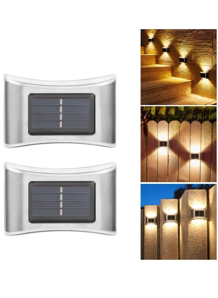 ايكوي 2 حزمة من مصابيح LED الشمسية الخارجية المقاومة للماء للحدائق في الهواء الطلق لتزيين المنزل وأضواء ليلية، مناسبة للممرات بجانب حمام السباحة والأسوار والجدران والشرفات والطوابق والسلالم وأي مواقع خارجية  - Image 2