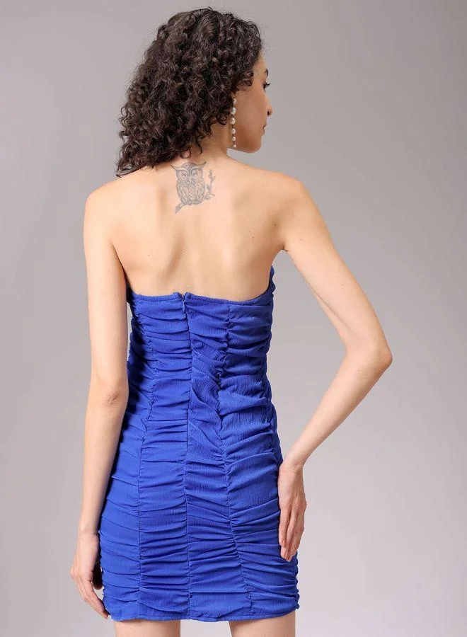 مرفوعة Women Fitted Party Wear Solid Tube Dress