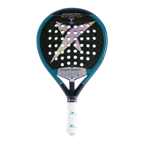 Drop Shot Explorer Pro 60 by Campa Padel Racket Series Padel Racket with Shock Absorption Great Attack Professional Padel Black and Blue