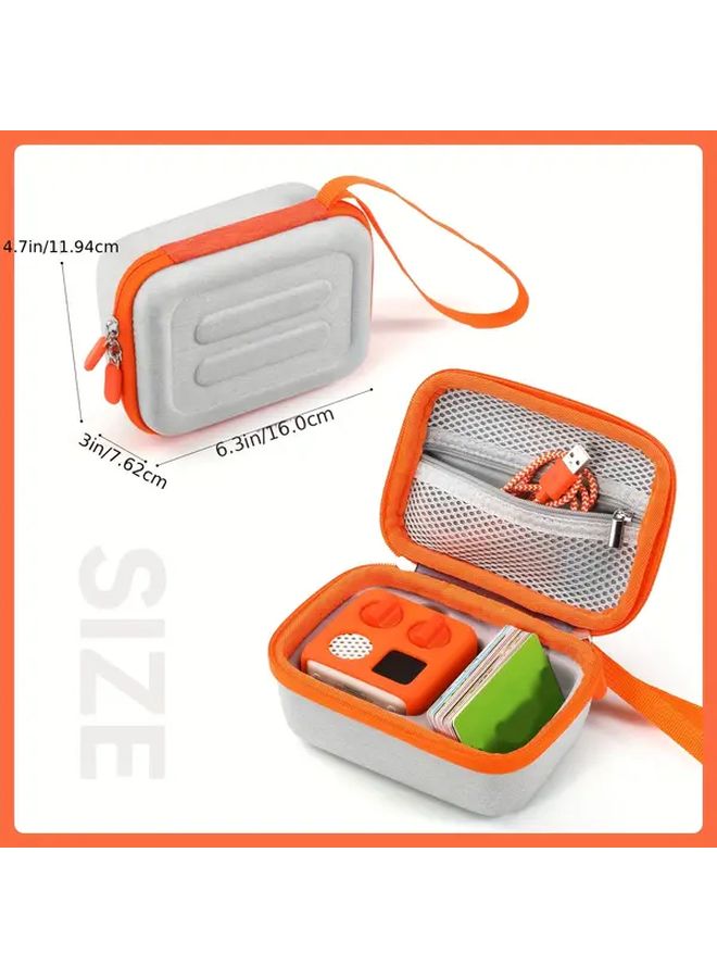 Orange Portable Audio Player with EVA Storage Box and Book Card Protection Organizer - Image 2