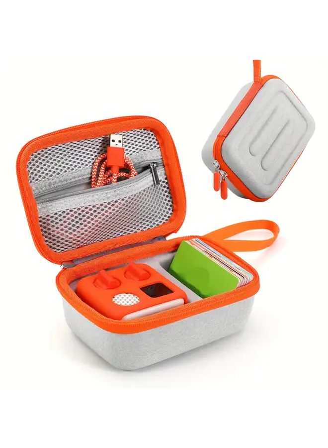 Orange Portable Audio Player with EVA Storage Box and Book Card Protection Organizer - Image 1