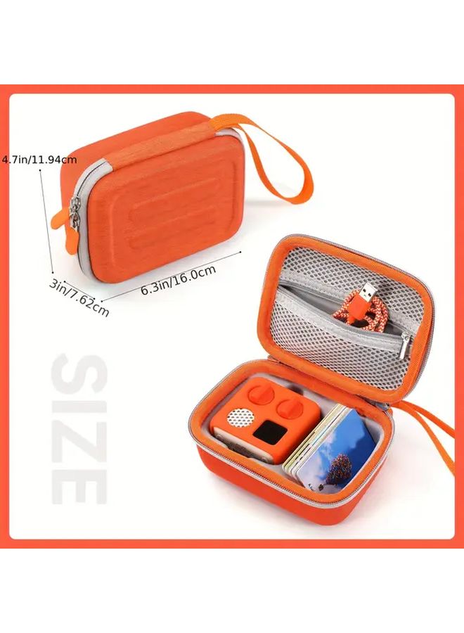 Orange Portable Audio Player with EVA Storage Box and Book Card Protection Organizer - Image 3