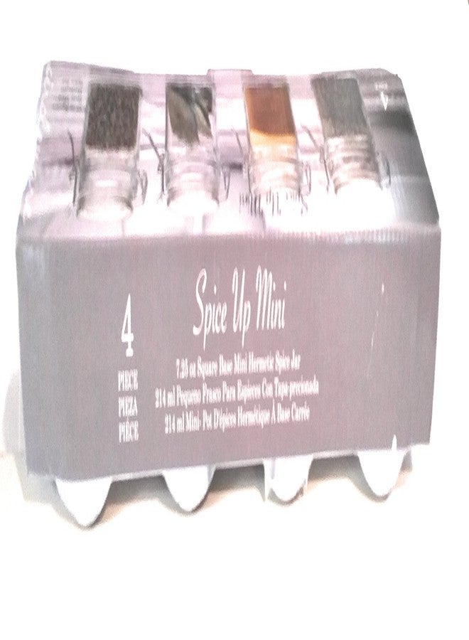 Circleware Mini Square Glass Spice Jar with Swing Top Hermetic Airtight Locking Lid Set of 4 Kitchen Glassware Food Preserving Storage Containers for Coffee, Sugar, Tea, 7.25 oz, Clear - Image 3