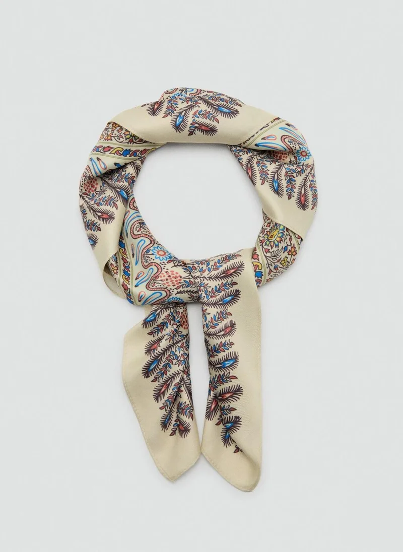 MANGO Floral print scarf