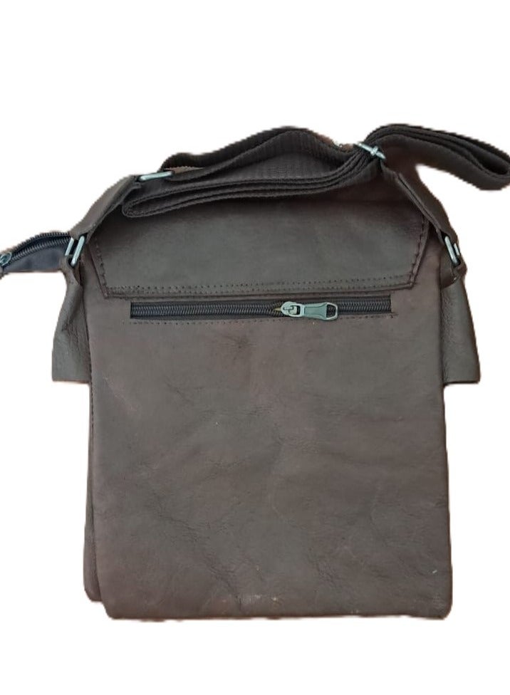 Jeep Buluo Men's dark brown leather crossbody bag - Image 2