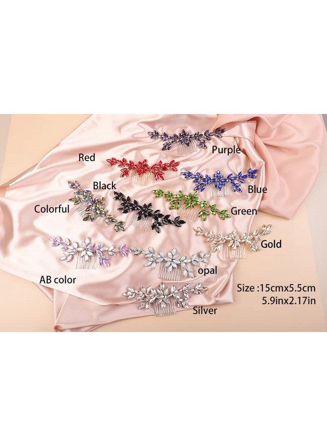 BERYUAN Wedding Crystal Hair Comb Flower Crytstal Hair Piece Teardrop Crystal Rhinestone Wedding Hair Accessories Bride Headband For Wedding (Ab Color) - Image 5