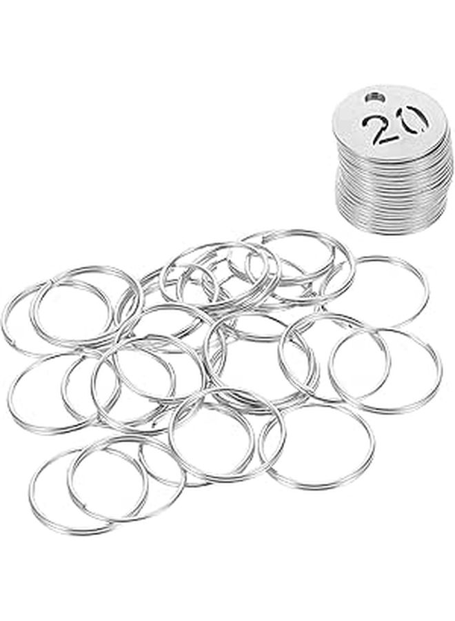 20pcs Stainless Steel Round Key Tags with Number Labels 20mm - Image 1