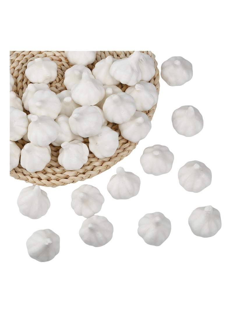 60Pcs Foam Fruit Artificial Garlic, Simulation Realistic Lifelike Models Artificial Vegetables for Party Autumn Supplies Farmhouse Restaurant Photography Props, Lightweight, Easy to Carry (White) - Image 1