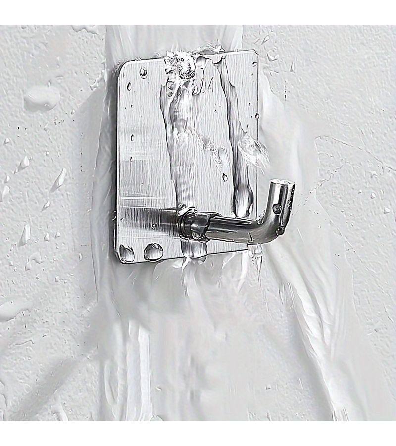 6 Piece Stainless Steel Adhesive Hooks Heavy Duty Kitchen Bathroom Wall Mount - Image 2