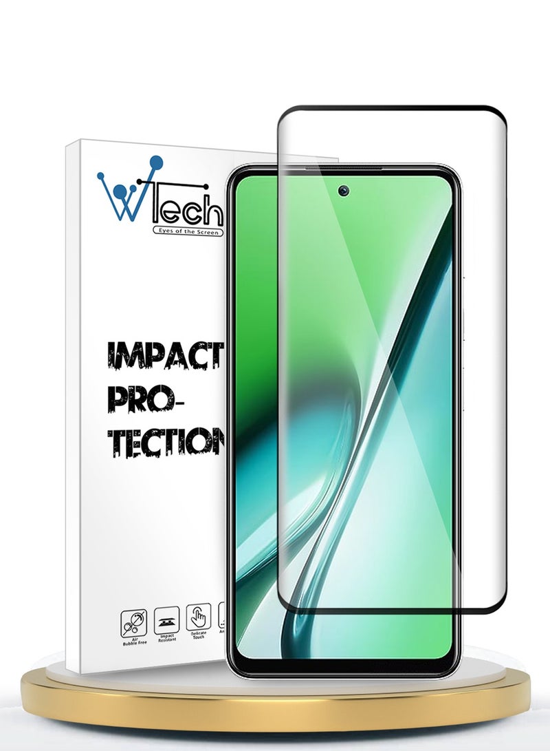 Wtech Itel RS4 4G 2024 Premium E2E Full Glue Full Cover Tempered Glass Screen Protector (MSGECN) - Clear/Black - Image 1