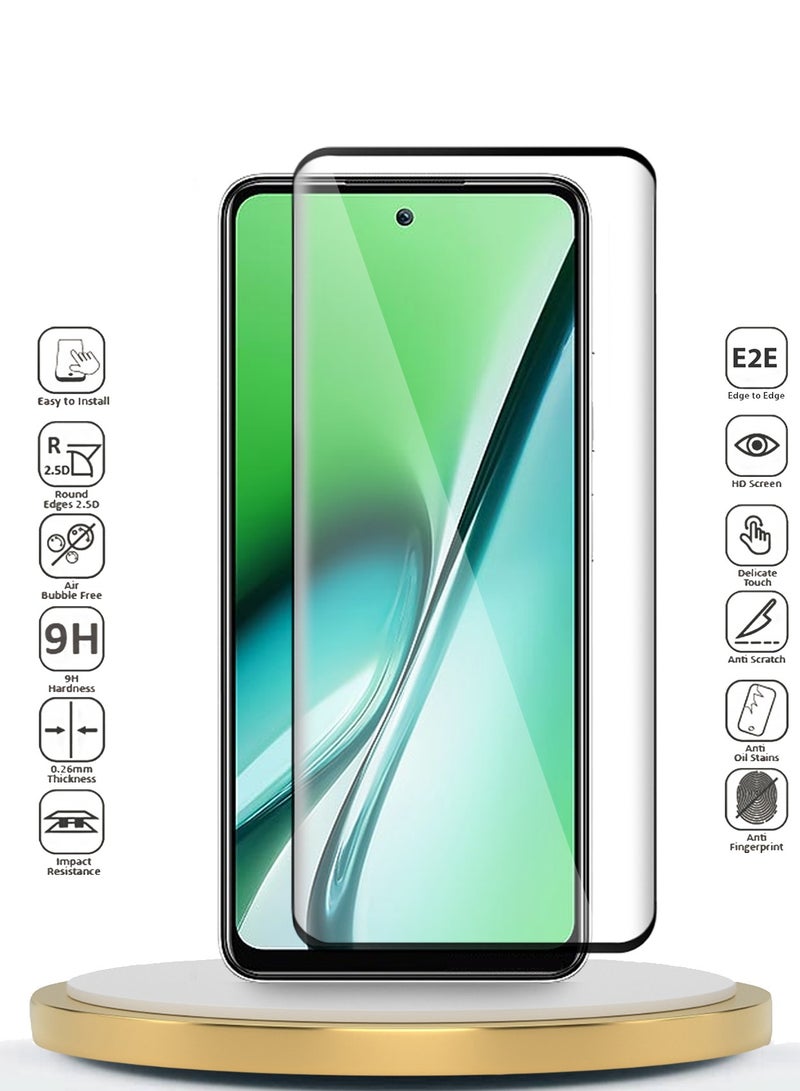 Wtech Itel RS4 4G 2024 Premium E2E Full Glue Full Cover Tempered Glass Screen Protector (MSGECN) - Clear/Black - Image 2