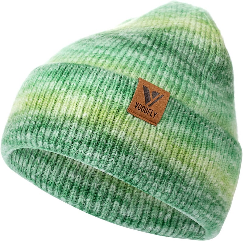 Vgogfly Beanie Men Slouchy Knit Skull Cap Warm Stocking Hats Guys Women Striped Winter Beanie Hat Cuffed Plain Hat - Image 1
