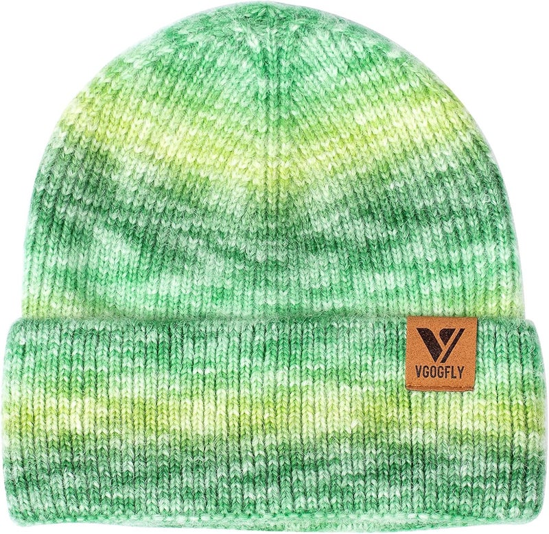 Vgogfly Beanie Men Slouchy Knit Skull Cap Warm Stocking Hats Guys Women Striped Winter Beanie Hat Cuffed Plain Hat - Image 2