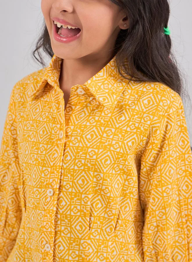 Stylo Bug All Over Print 3/4 Sleeves Shirt Dress