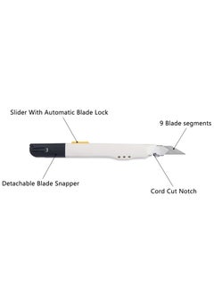 KASTWAVE Utility Knife, Portable Box Cutter, Fine Point Arts and Crafts Blade for Precision Cutting, with 10 Blade Pieces for Art Crafts DIY White, 1 Cutter 10 Blades  - Image 3