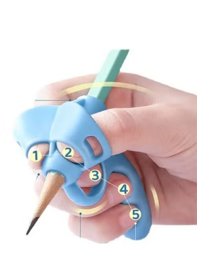 مقبض قلم من السيليكون مكون من قطعتين، أداة تصحيح الكتابة اليدوية للأطفال لرياض الأطفال والتعليم المنزلي والفصول الدراسية - Image 3