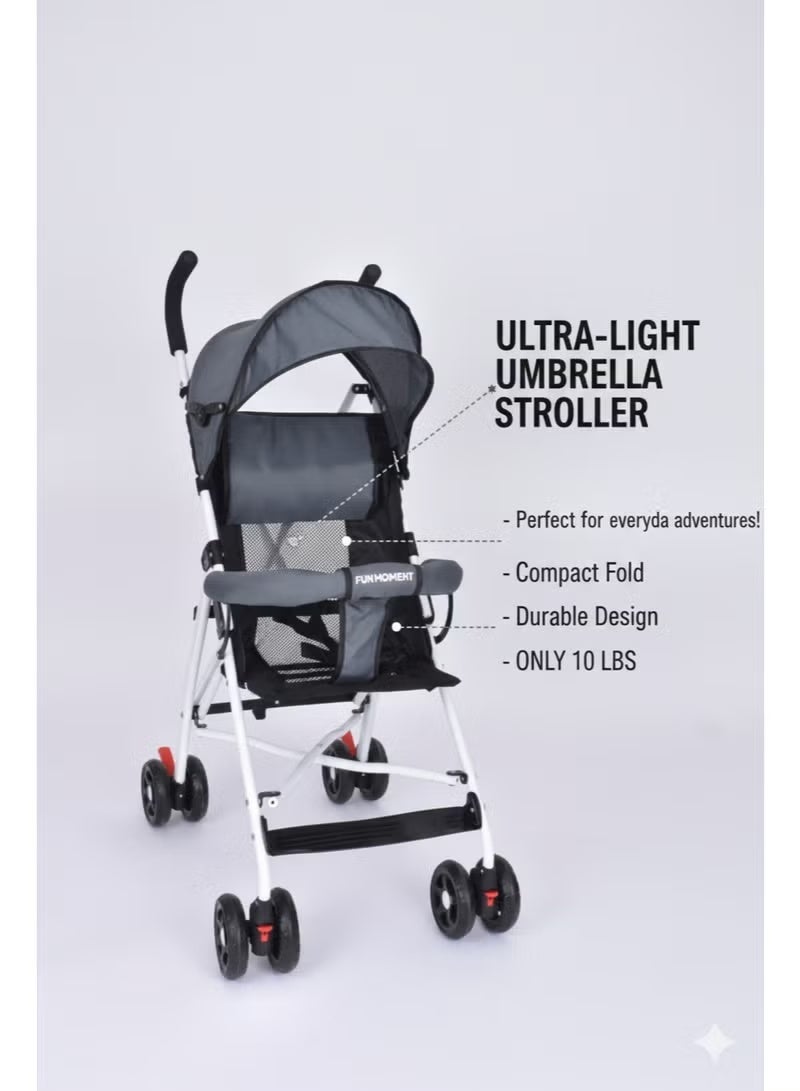 FUN MOMENT Lightweight travel trolley with foldable canopy - Image 1