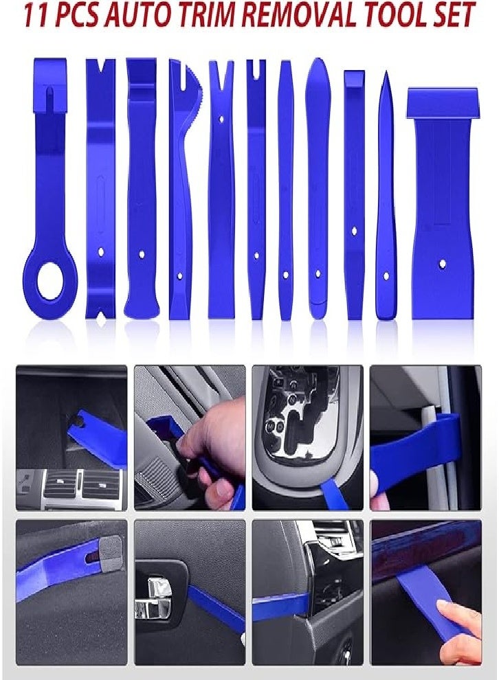 Upgraded 200pcs trim removal tools, car push pin per fixing clips, set fastener terminal remover, adhesive cable clamp, round handle pry tool, car panel radio automatic clamp - Image 4