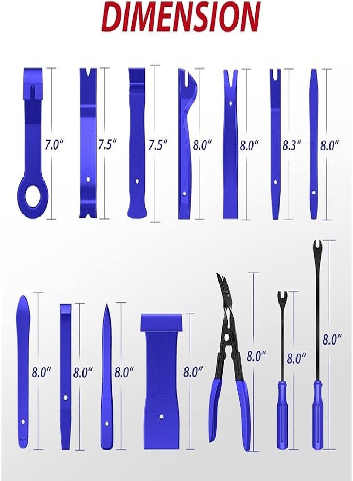 Upgraded 200pcs trim removal tools, car push pin per fixing clips, set fastener terminal remover, adhesive cable clamp, round handle pry tool, car panel radio automatic clamp - Image 2