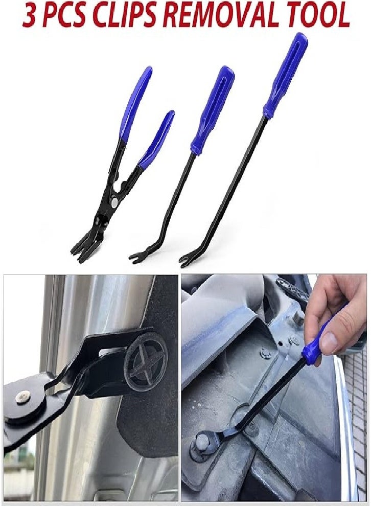 Upgraded 200pcs trim removal tools, car push pin per fixing clips, set fastener terminal remover, adhesive cable clamp, round handle pry tool, car panel radio automatic clamp - Image 3