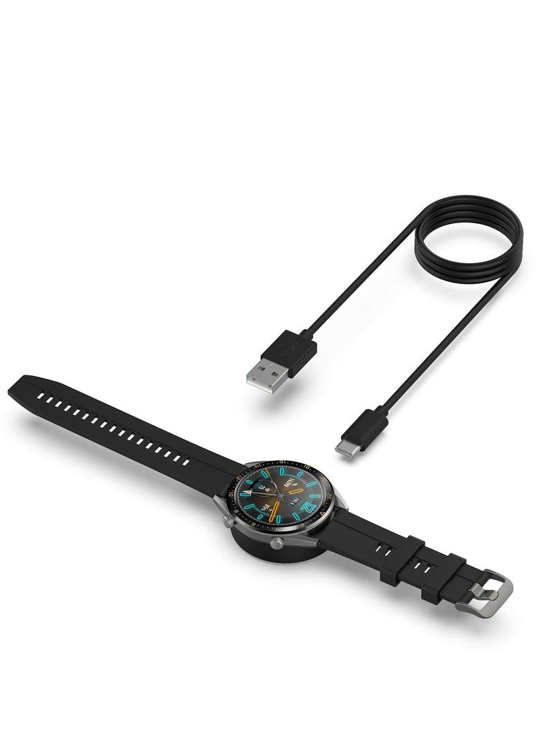 USB Charger Magnetic Fast Charging Cable Dock Compatible with Huawei Watch GT2/GT 2E/ECG For Honor Watch Magic2 GS Pro Smart Watch Accessories (Black)  - Image 4