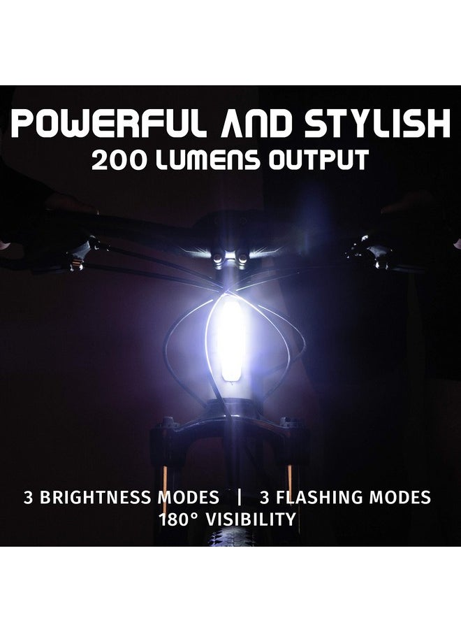 Apace Vision Bike Front Safety Light Usb Rechargeable By Apace Powerful Led Bicycle Headlight To Be Seen W;Bright 200 Lumens Output For Optimum Cycling Visibility  - Image 5