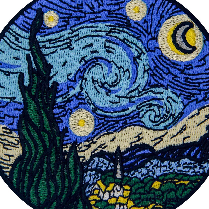 Rocking Planet The Starry Sky Patch Embroidered Applique Iron On Sew On Emblem, Blue - Image 2