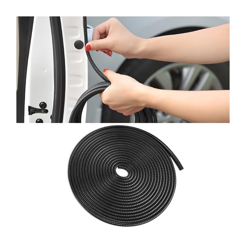 Osilly Car Door Edge Guards, 16Ft Rubber Seal Car Door Edge Trim, U Shape Door Edge Protector Guard, Aluminum Weather Proofing Automotive Door Edge Molding Protection for Most Car (Black) - Image 1