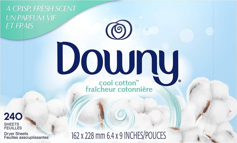 Downy Downy Dryer Sheets Laundry Fabric Softener, Cool Cotton, 240 Count - Image 1