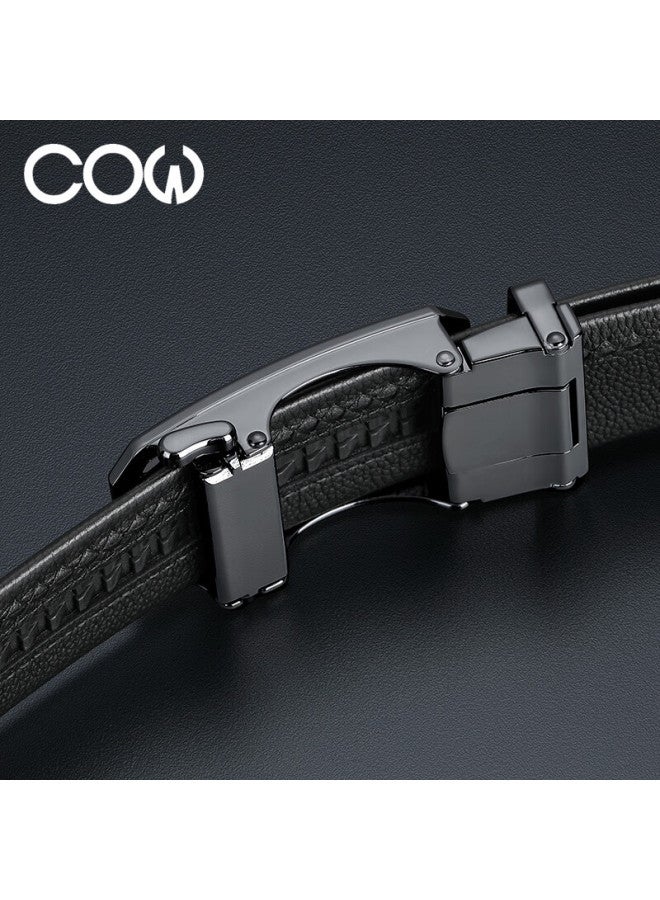 Cow Men's First Layer Cowhide Leather Automatic Buckle Belt Business Fashion Waistband Gift Box New Year Birthday Gift - Image 5
