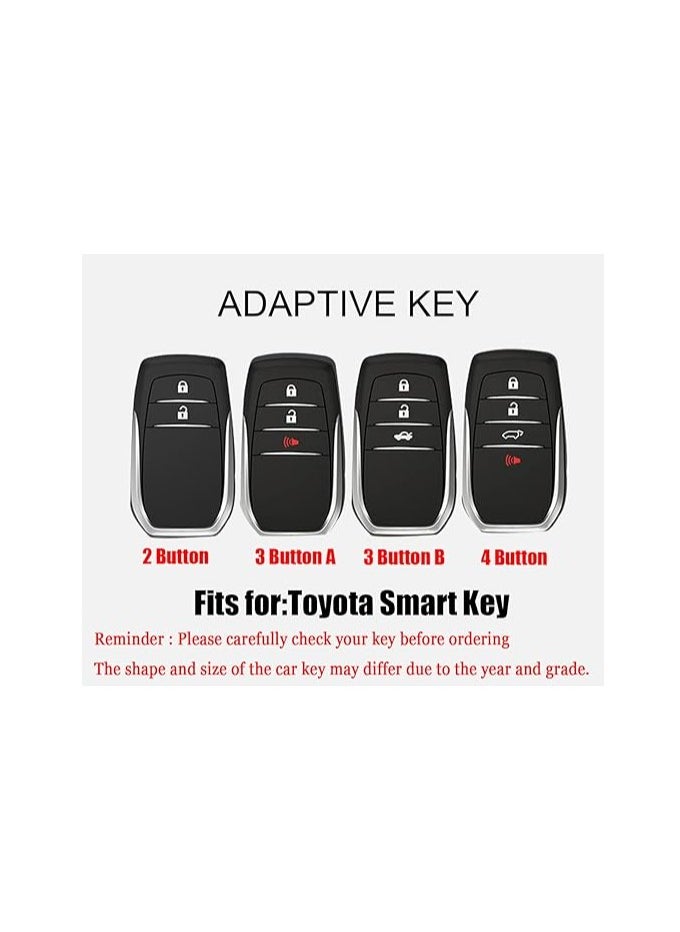 OUYoo Soft TPU Cover Compatible with Toyota Fortuner, Hilux, Innova Crysta, Fortuner Legender, Innova HyCross, Land Cruiser 2B/3B Smart Key，Comes with a key chain（Red）.