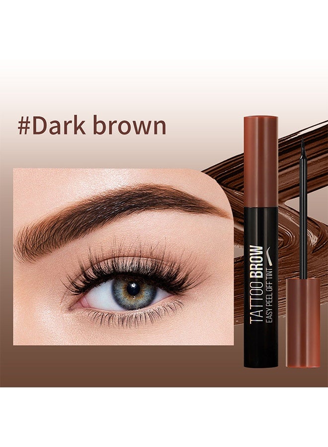 ICVC Tattoo Brow, Tattoo Peel Off Eyebrow Gel Tint, Semi Permanent Tattoo Brow Peel Off Tint Gel, Easy Peel Off Tin, Last Up to 3 Days  # 02 Dark Brown - Image 2