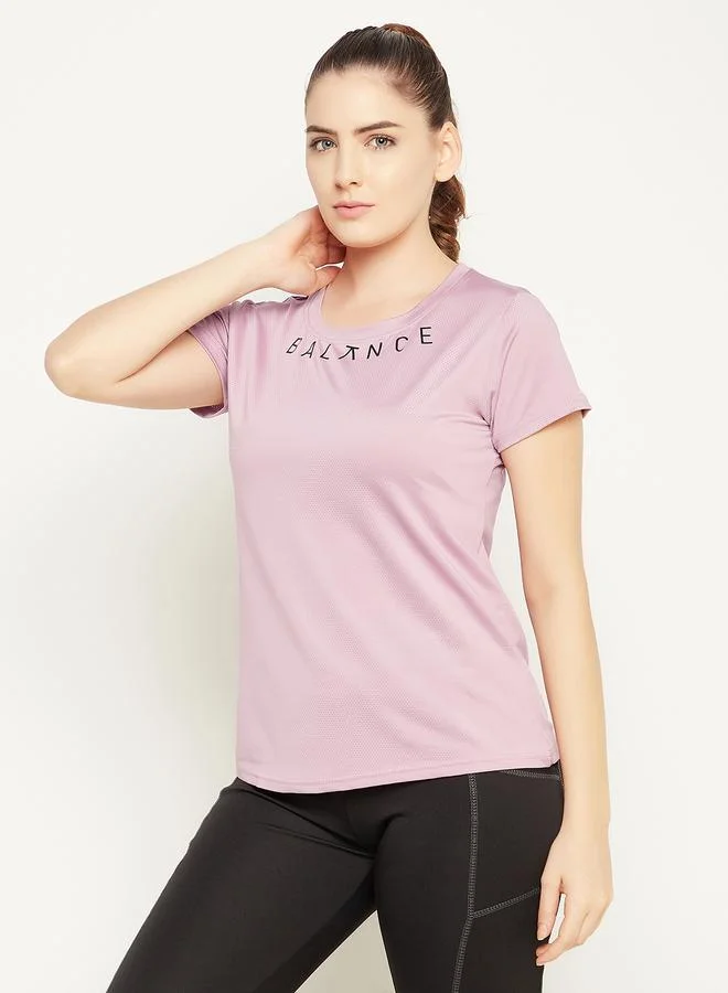 Clovia Clovia Comfort Fit Text Print Active T-Shirt